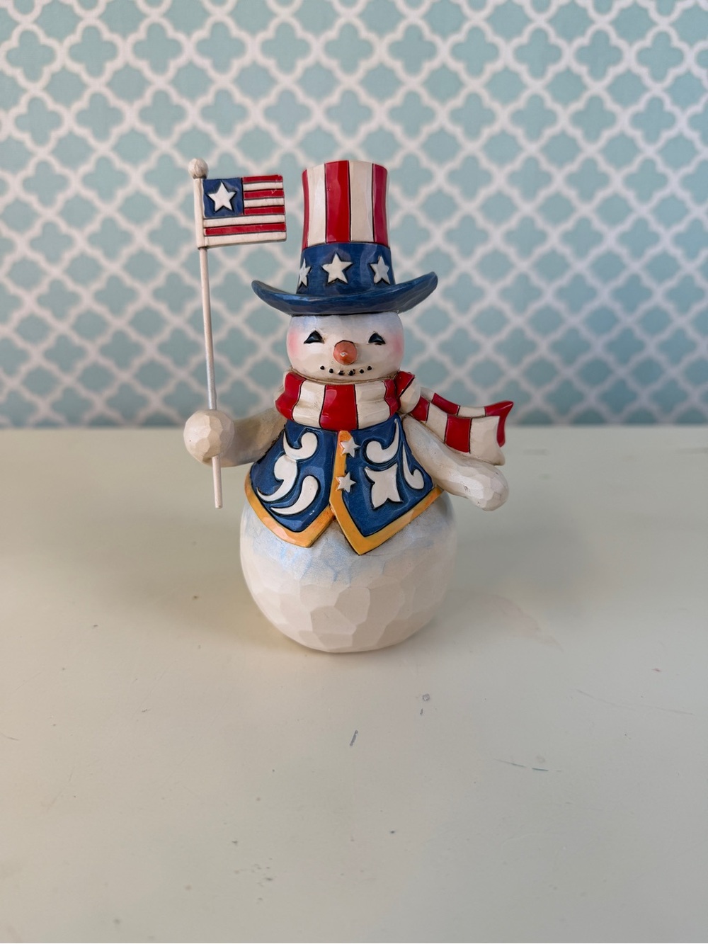 2013 Jim Shore "Stars And Stripes In All Seasons" Patriotic USA Snowman 4034375